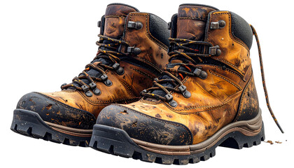 Trekking Shoes PNG, Durable Outdoor Footwear for Hiking and Adventure, Transparent Background, Sports Gear Illustration, Mountain and Travel Design