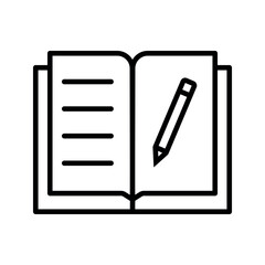 Open book with pencil drawing lines pages