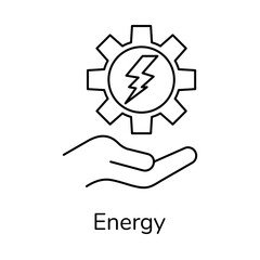 Energy Icon | Battery, Fuel, Sustainable, Wind, Resource Illustration with editable stroke.