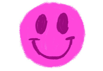 Pink Smiley Face Illustration Vector. Happy pink Smile