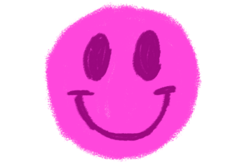 Pink Smiley Face Illustration Vector. Happy pink Smile