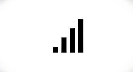 A simple illustration of black bars increasing in height on a white background showing signal strength ai generated