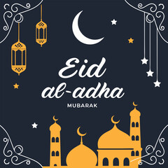 Eid al adha mubarak template vector