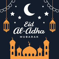 Eid al adha mubarak template vector