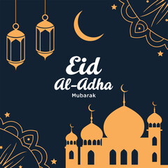 Eid al adha mubarak template vector