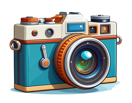  Vintage Film Camera Cartoon Vector Design - Powered by Adobe