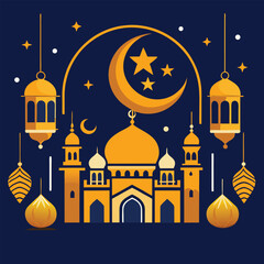 Eid al adha mubarak template vector