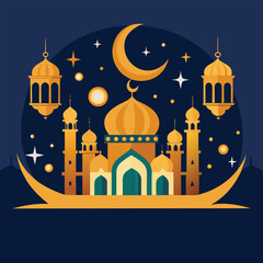 Eid al adha mubarak template vector