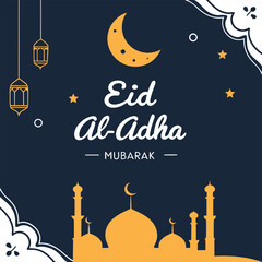 Eid al adha mubarak template vector