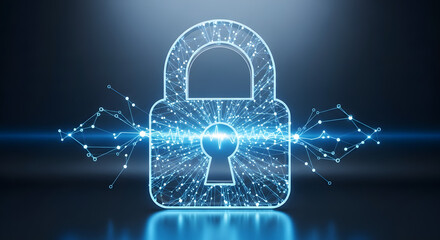 Cybersecurity Lock Icon Digital Security Technology Concept