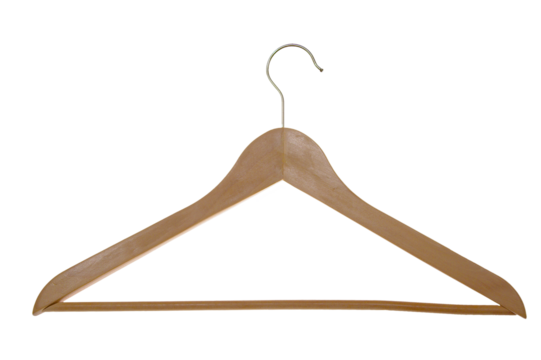 Elegant Wooden Hanger on White Background - Powered by Adobe