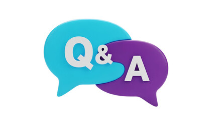 Fototapeta premium 3D Q&A Chat Bubbles Icon