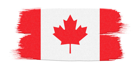 Grunge paint brush stroke with Canada flag design
