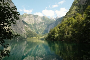 Fototapeta premium lake in the mountains, reflection, summer