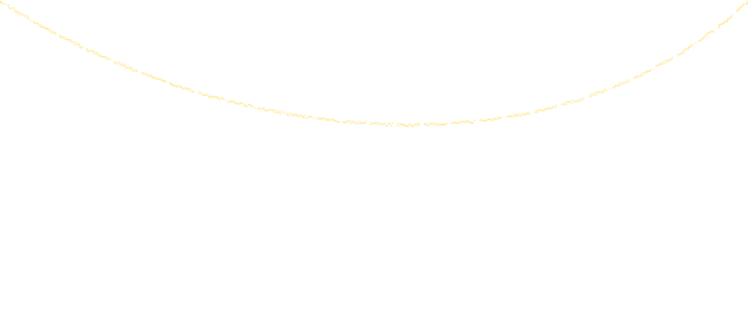 Shiny gold garland chain with star glitter particles on transparent background for holiday celebration, festival decoration, and luxury design elements 
