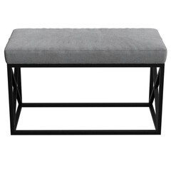 Stylish gray bench with a black frame, perfect for modern interiors. Ideal for living room, bedroom, or office.