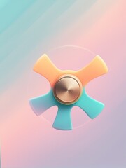 A colorful spinning toy against a pastel background