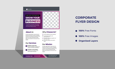 Modern Corporate Flyer Template &ndash; Professional Business Brochure Layout for Events, Marketing & Branding (PSD, AI, Print-Ready)