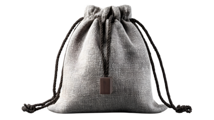 Elegant textured drawstring pouch with wooden accent, perfect for luxury gifting, retail packaging, or storage solutions
