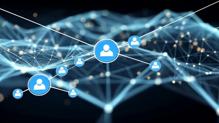 Connecting profiles network on background. Social connections illustration - Powered by Adobe