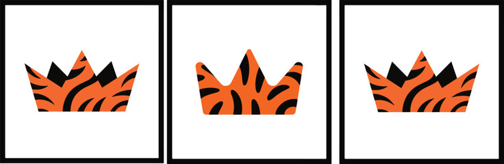 Tiger striped crowns tiger stripes orange