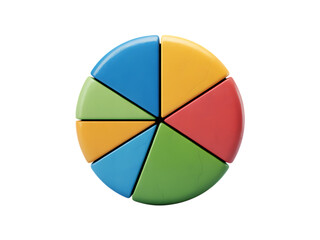 Fototapeta premium Colorful pie chart isolated on transparent background
