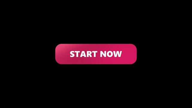 START NOW Button. Simple, clean animation perfect for websites or apps UI,UX,GUI. animation on black background 4k video