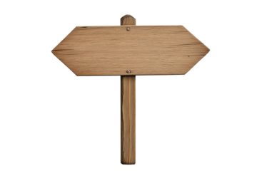 A rustic wooden signpost, a versatile blank slate for personalized messages, sits against a backdrop, inviting exploration. 