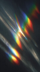 Prismatic light beams create a stunning display of color and refraction, as if capturing a hidden world of wonder.