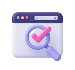 web search 3d render icon 