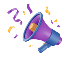 megaphone and loudspeaker 3d render icon 