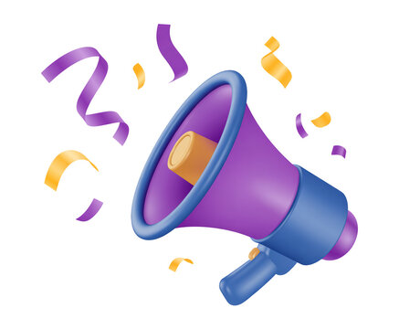 megaphone and loudspeaker 3d render icon 