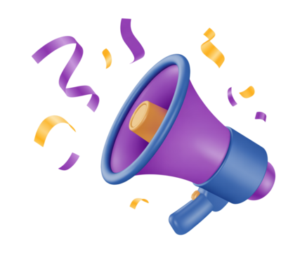 megaphone and loudspeaker 3d render icon 