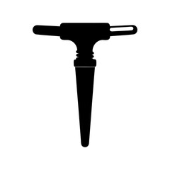 Black and White Silhouette Image of a Valve Wrench or Similar Tool