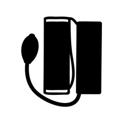 Sphygmomanometer medical device for measuring blood pressure with inflation bulb illustration