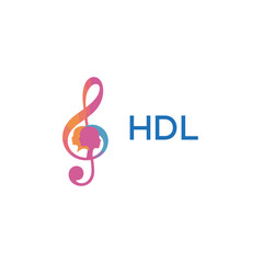 HDL “Creative music academy logo with silhouette heads and notes” HDL Later Logo, “Modern music therapy logo with faces and note symbol”
