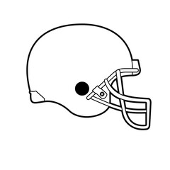 Football helmet vector illustration in black & white