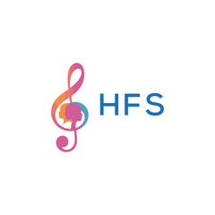 Fototapeta premium HFS “Colorful music logo with human faces and treble clef design” HFS Later Logo, “Creative music academy logo with silhouette heads and notes”HFS music, logo, HFS abstract, creative, HFS colo