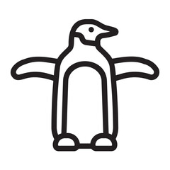 penguin line icon