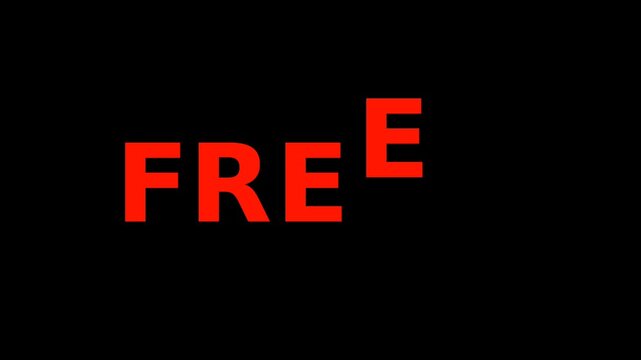 A dynamic blinking free text motion animation with smooth transitions and eye-catching effects. Perfect for use in video intros, digital presentations, advertisements, social media content, and modern