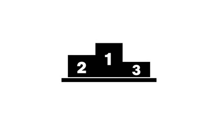 Silhouette podium icon with numbers for achievement and competition themes