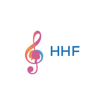 HHF  &ldquo;Colorful music logo with human faces and treble clef design&rdquo; HHF  Later Logo, &ldquo;Creative music academy logo with silhouette heads and notes&rdquo; 
