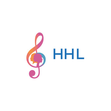 HHL  &ldquo;Colorful music logo with human faces and treble clef design&rdquo; HHL  Later Logo, &ldquo;Creative music academy logo with silhouette heads and notes&rdquo; 

