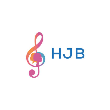 HJB &ldquo;Colorful music logo with human faces and treble clef design&rdquo; HJB Later Logo, &ldquo;Creative music academy logo with silhouette heads and notes&rdquo; 

