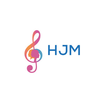 HJM &ldquo;Colorful music logo with human faces and treble clef design&rdquo; HJM Later Logo, &ldquo;Creative music academy logo with silhouette heads and notes&rdquo; 
