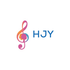 Fototapeta premium HJY “Colorful music logo with human faces and treble clef design” HJY Later Logo, “Creative music academy logo with silhouette heads and notes” 