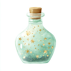 glass bottle with a cork