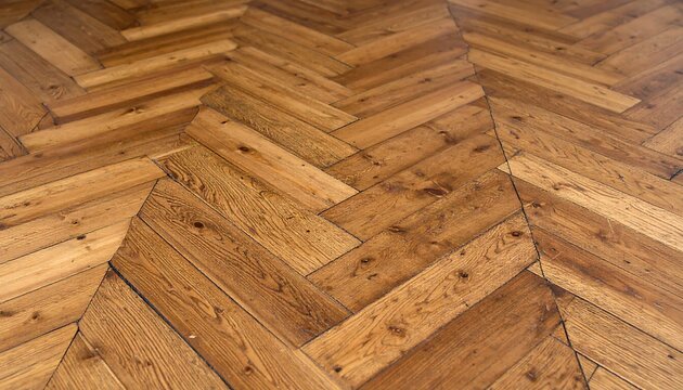 Detailed herringbone wood parquet floor for modern interior design