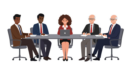 Business meeting with diverse professionals in office setting