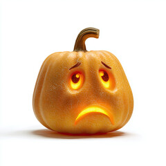 halloween pumpkin on white